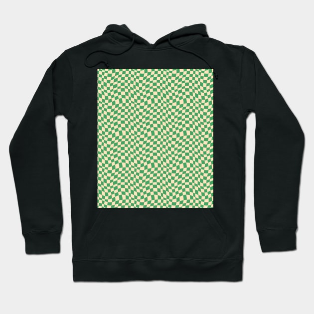 chessboard green and nude Hoodie by MouadbStore